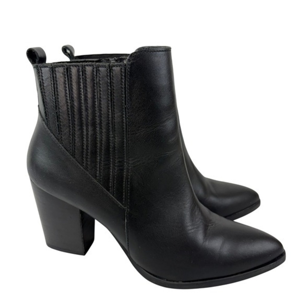 Blondo Womens‎ 10M Reese Waterproof Leather Block Heel Pointed Toe Ankle Boots - Picture 3 of 7